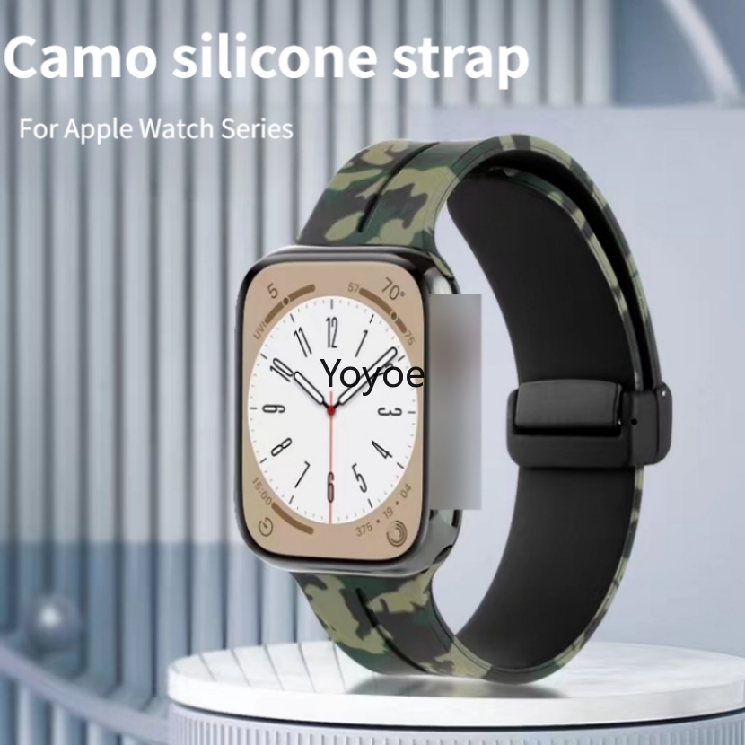 Dây Đeo Họa Tiết Rằn Ri Bằng Silicone Cho Apple Watch 40Mm 41mm 42mm 44mm 45mm 42mm iwatch 8 Ultra 49mm 7 6 5 4 3 2 1