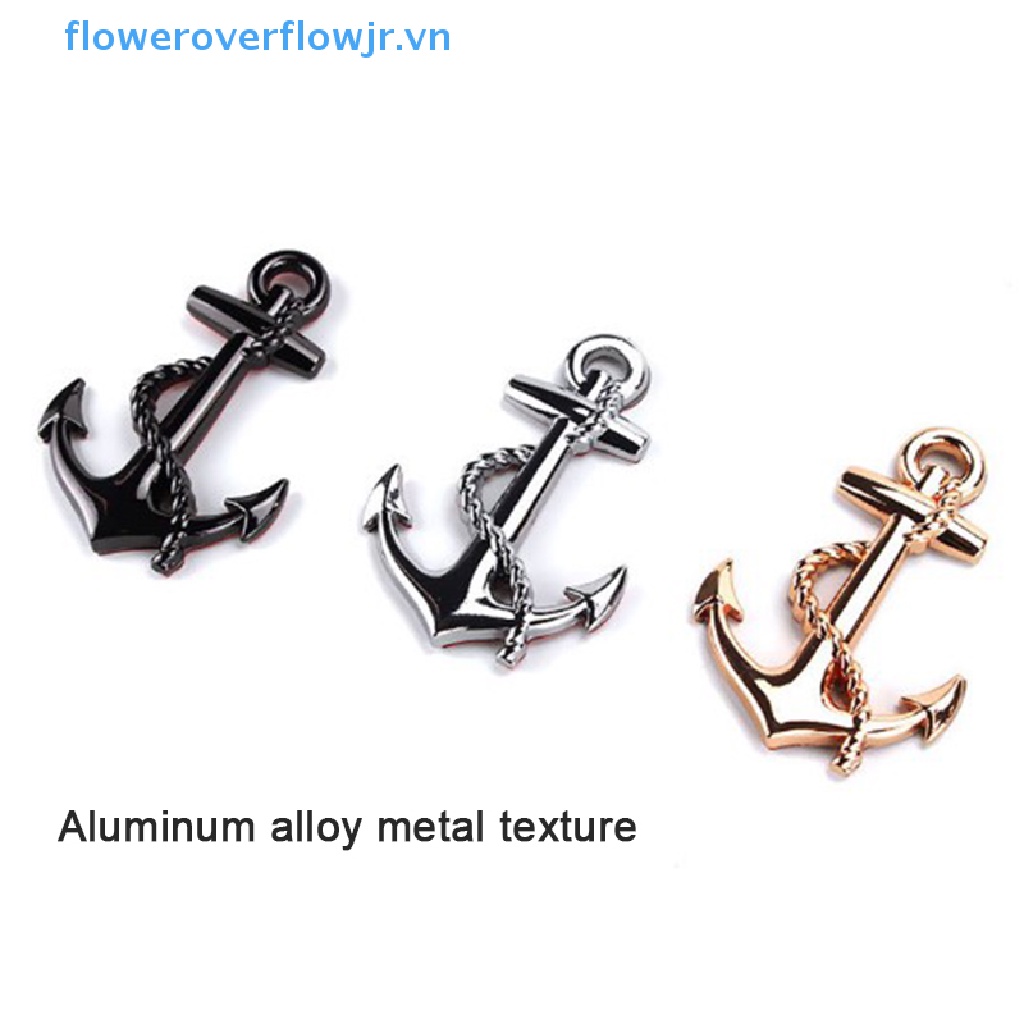 1 Huy Hiệu Hình Mỏ Neo Thuyền Hải Tặc Nướng Chéo Trang Trí Thân Xe Hơi