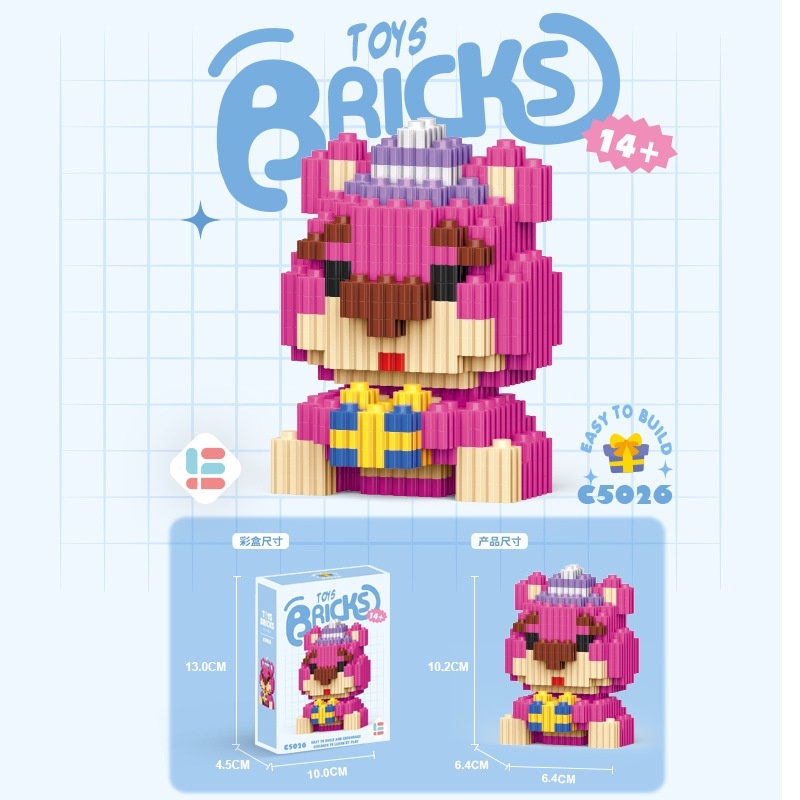 Bộ Đồ Chơi Lắp Ráp Hình Gấu Và Dâu Tây C5021-C5026