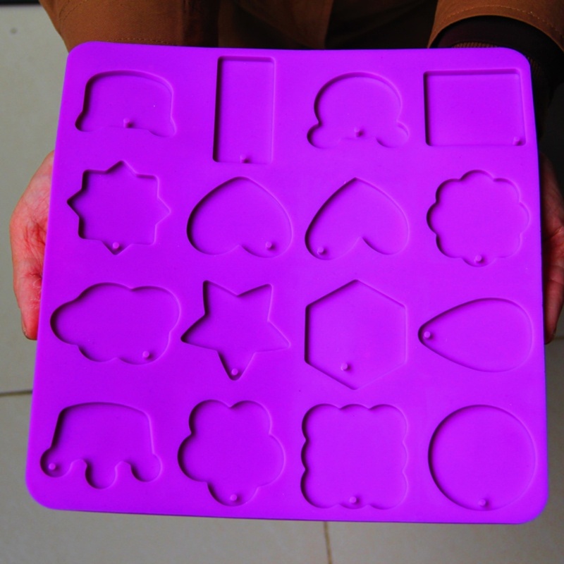 Sa Khuôn Silicone Làm Móc Khóa Hình Đầu Mèo / Tròn / Vuông DIY