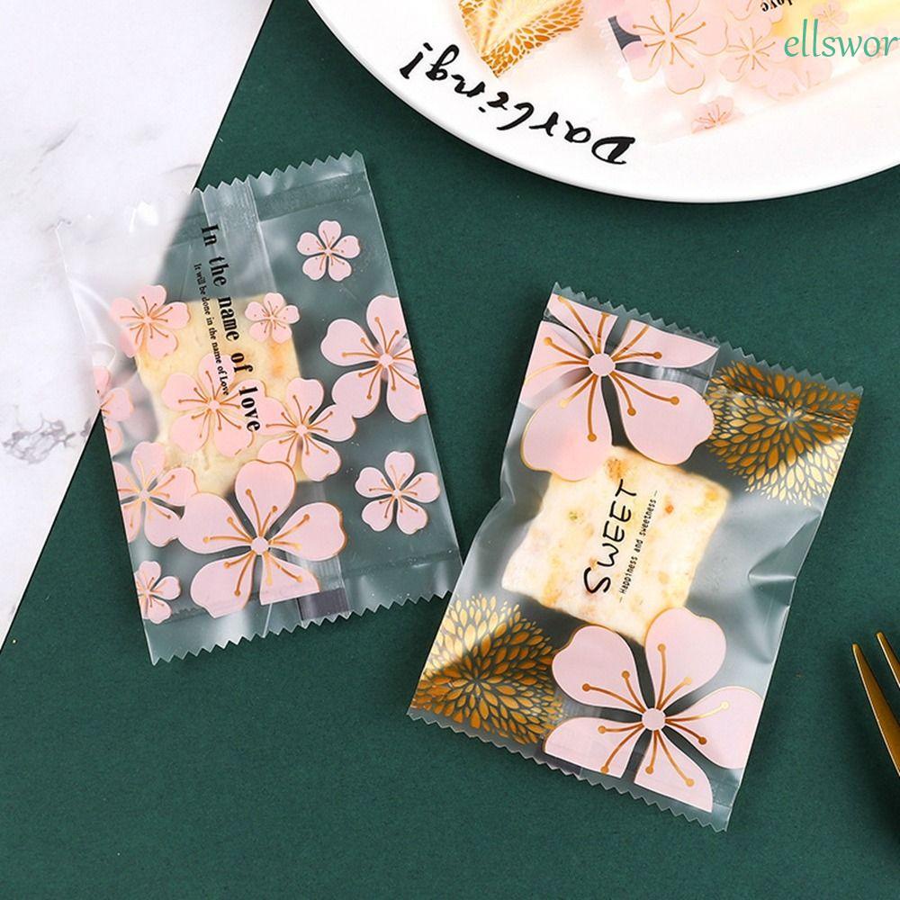 Túi Nhựa Đựng Kẹo 4 * 9.5cm Họa Tiết Hoa Anh Đào Đẹp Mắt