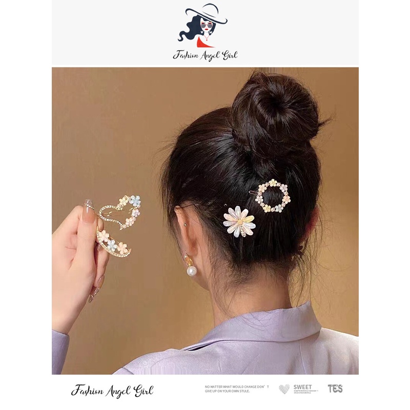 Kẹp Tóc Đính Ngọc Trai Đơn Giản Thời Trang Cho Nữ