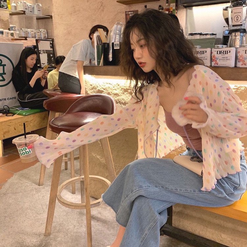 IELGY Áo Sơ Mi Chống Nắng Thiết Kế Ngọt Ngào Dễ Phối Đồ Thời Trang Cho Nữ