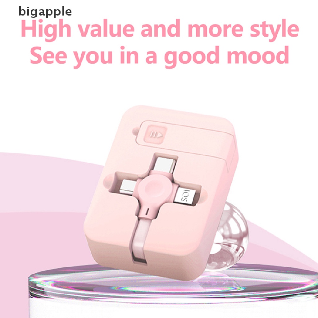 Cáp Sạc Nhanh 3 Trong 1 Cổng Micro USB TYPE-C Có Thể Thu Gọn Tiện Dụng