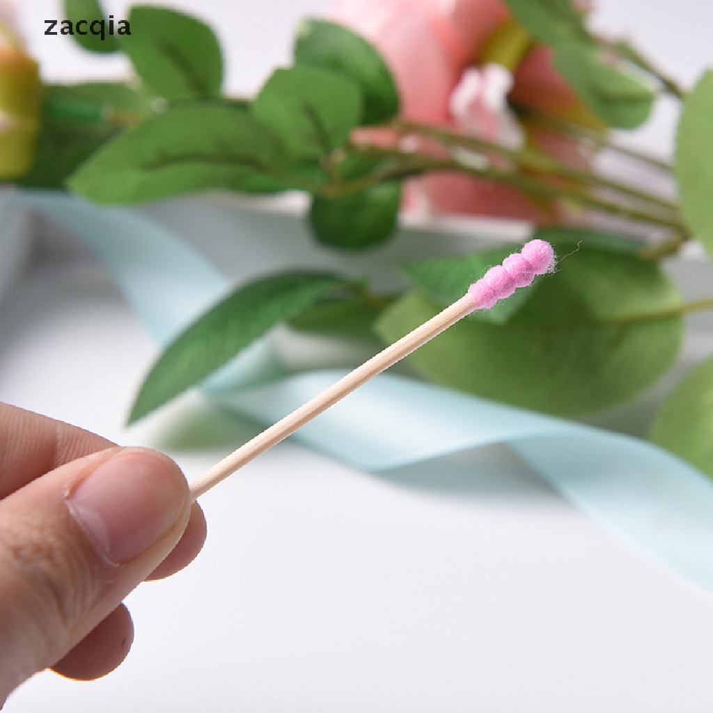 Túi 100 Tăm Bông Cotton Hai Đầu Màu Kẹo Trang Điểm Tiện Dụng