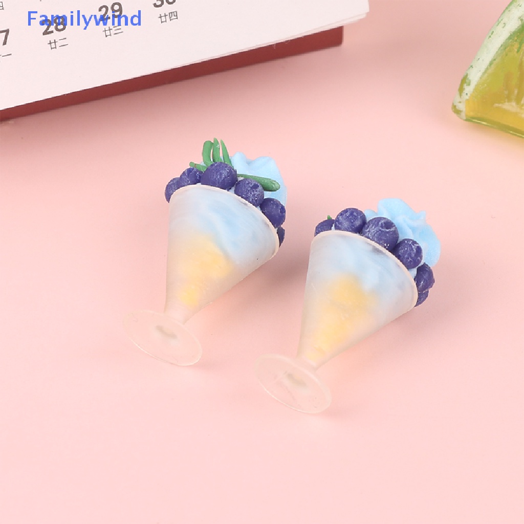 1 Mô Hình Kem / Việt Quất / Sữa Lắc Trang Trí Nhà Búp Bê