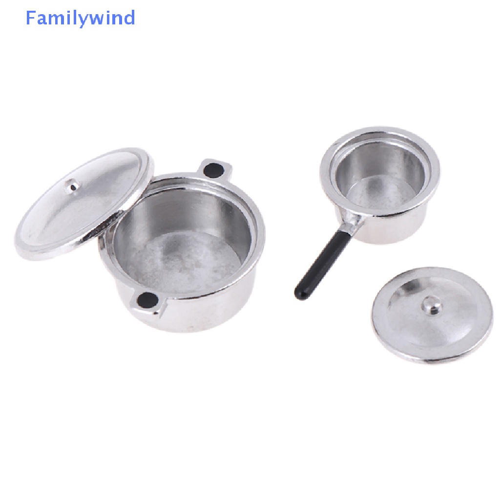 Set 4 Mô Hình Nồi Kim Loại Mini 1: 12 Dùng Để Trang Trí Nhà Búp Bê