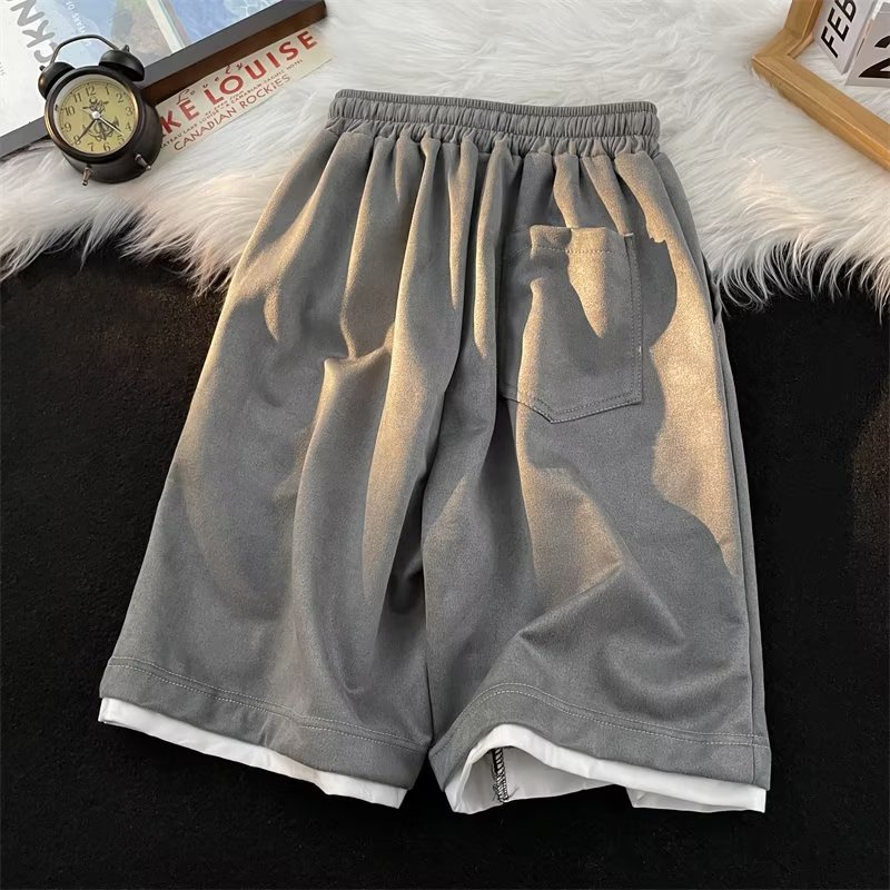 Quần Short Thể Thao Giả Hai Lớp Phong Cách Đường Phố Mùa Hè Cho Nam