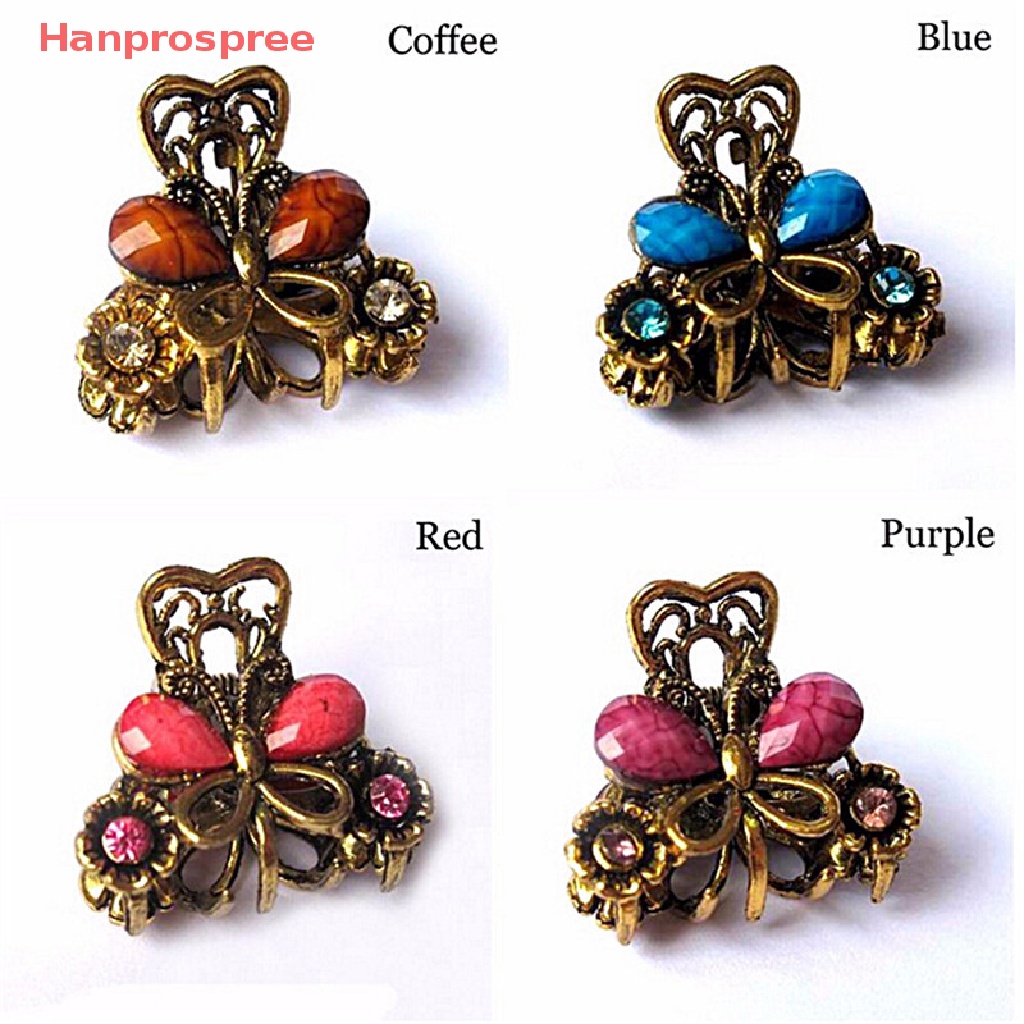 Kẹp Tóc Hình Bướm Mini Bằng Nhựa Resin Phong Cách Retro Thời Trang Cho Nữ