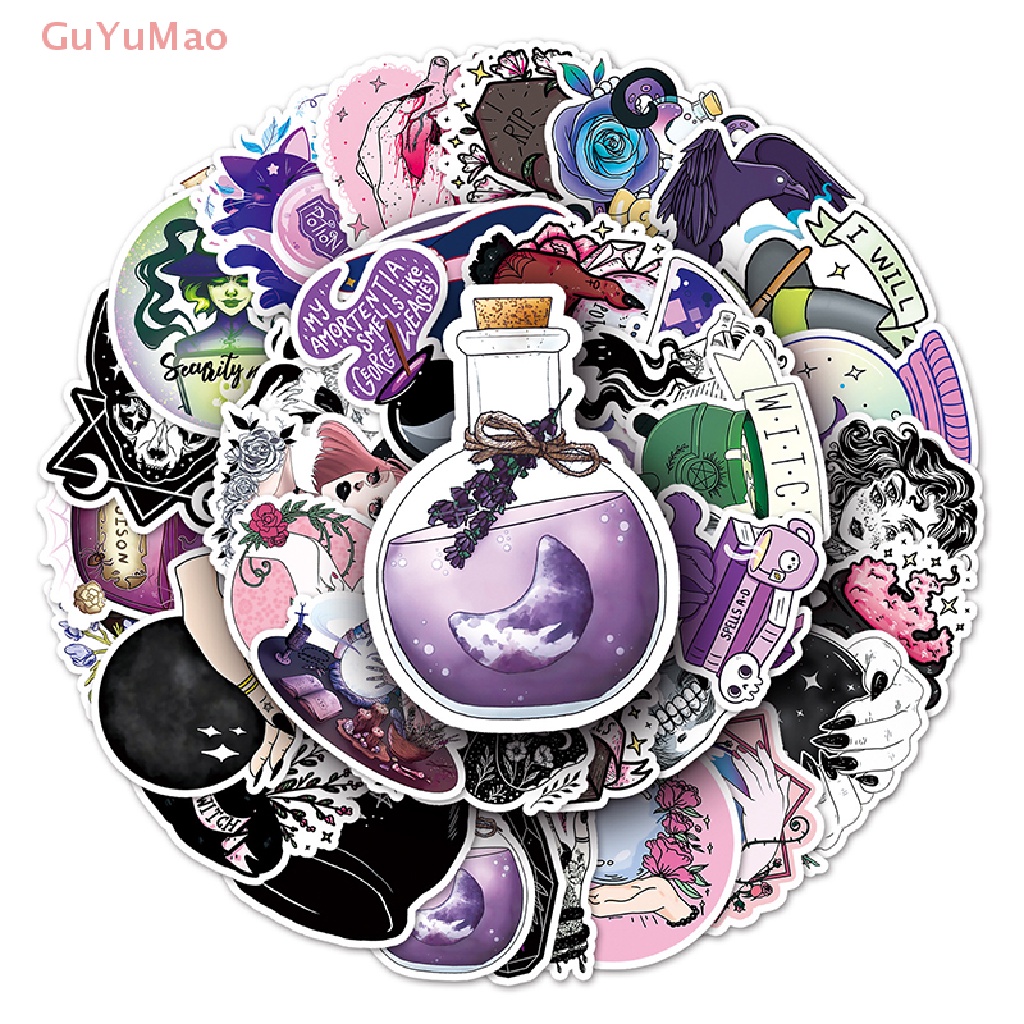 [cxGUYU] Set 50 Miếng Dán Hình Phù Thủy Graffiti Dễ Thương Trang Trí Laptop Hành Lý Ván Trượt PRTA DIY