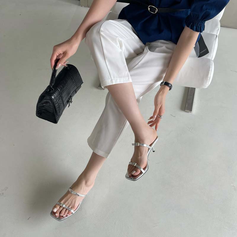 Sandal Cao Gót Mũi Vuông Phong Cách Thời Trang Mới 2023