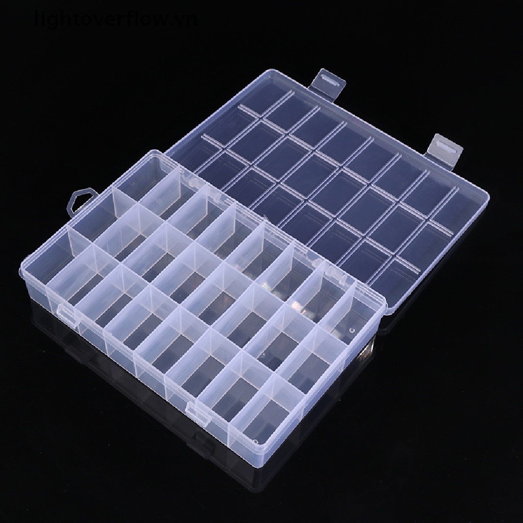 Hộp Đựng Trang Sức 24 Ngăn Bằng Nhựa Trong Suốt Tiện Dụng