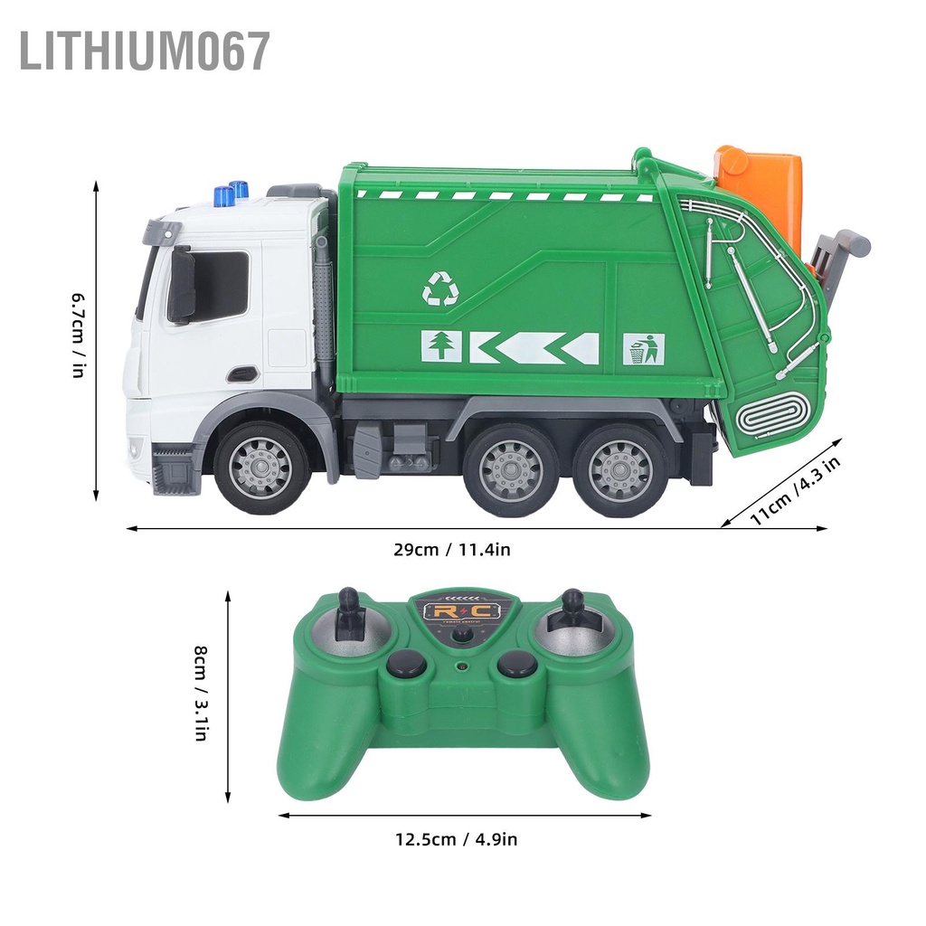 Lithium067 Giáo dục đồ chơi xe rác điện tử Xe tái chế có điều khiển từ xa cho bé trai gái