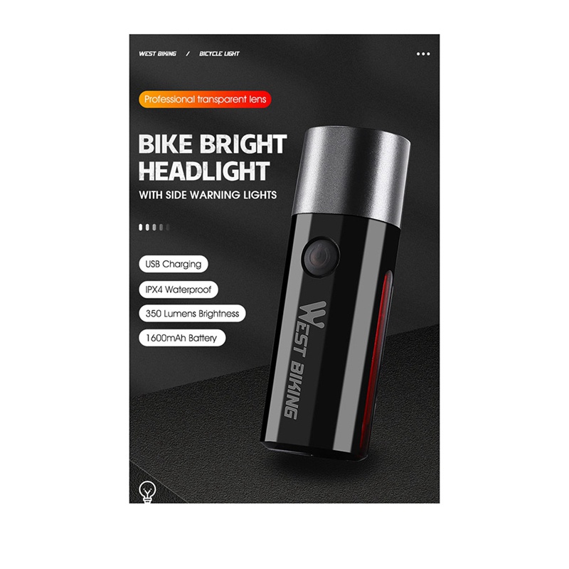 1 Bộ Đèn Pha LED Gắn Phía Trước Xe Đạp Sạc Cổng USB Chống Mưa