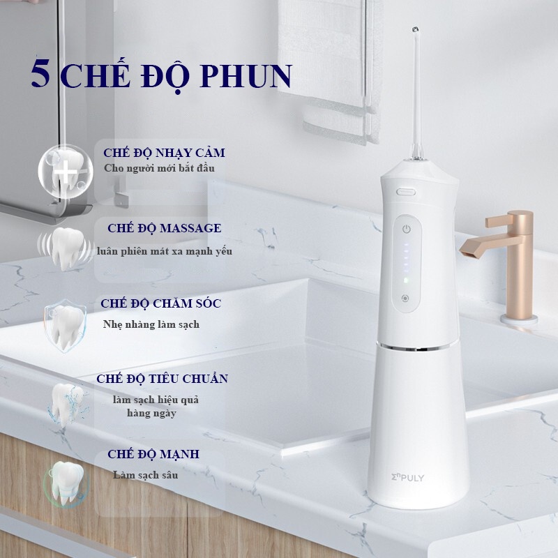 Máy tăm nước Xiao Mi Enpuly MLG1 mẫu mới 4 đầu phun XiaomiYoupin phân phối chính hãng - Minh Tín Shop