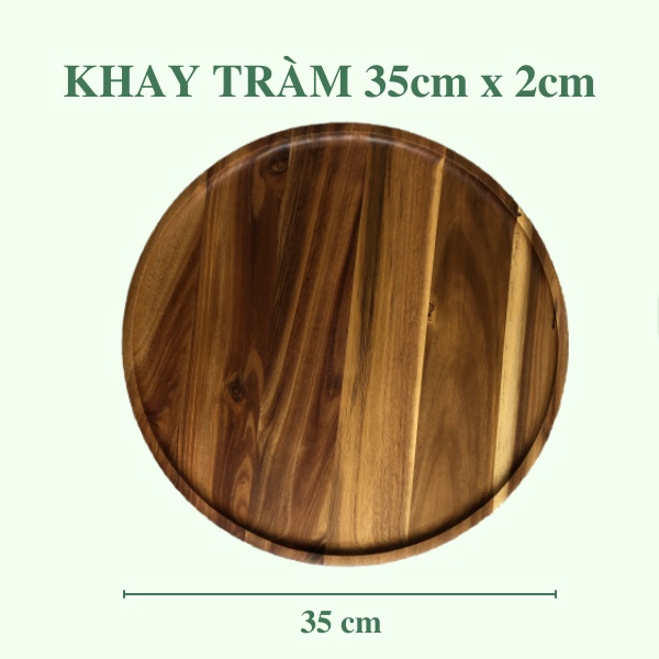 Khay gỗ tràm trang trí nhiều kích thước - Acacia round tray