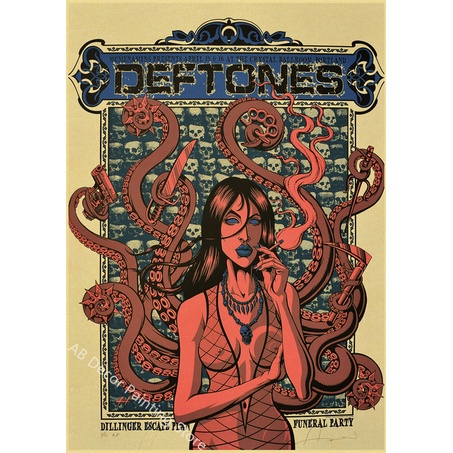 Áp Phích Giấy kraft In Hình Ca Sĩ deftones Nghệ Thuật Cổ Điển Trang Trí Phòng Ngủ / Quán Cà Phê / bar