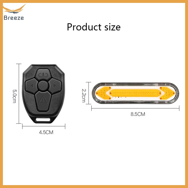 Đèn Led Tín Hiệu Đuôi Xe Đạp Có Điều Khiển Từ Xa Không Dây Sạc Lại Bằng Cổng Usb