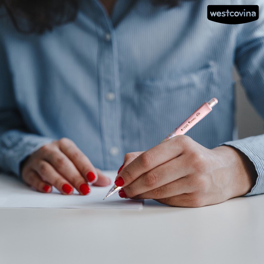 [COD]♪1 Bộ Bút Chì Cơ Tự Động Không Mài Ngòi 0.5mm In Hình Thỏ Dễ Thương