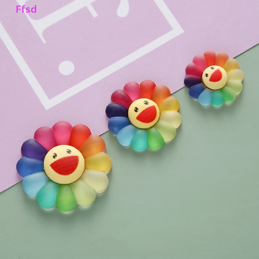 {Ffsd} Set 10 Mô Hình Tượng Hoa Hướng Dương Cười 3 Kích Cỡ Bằng Nhựa Resin Resin Nhỏ Xinh Trang Trí Sổ Tay