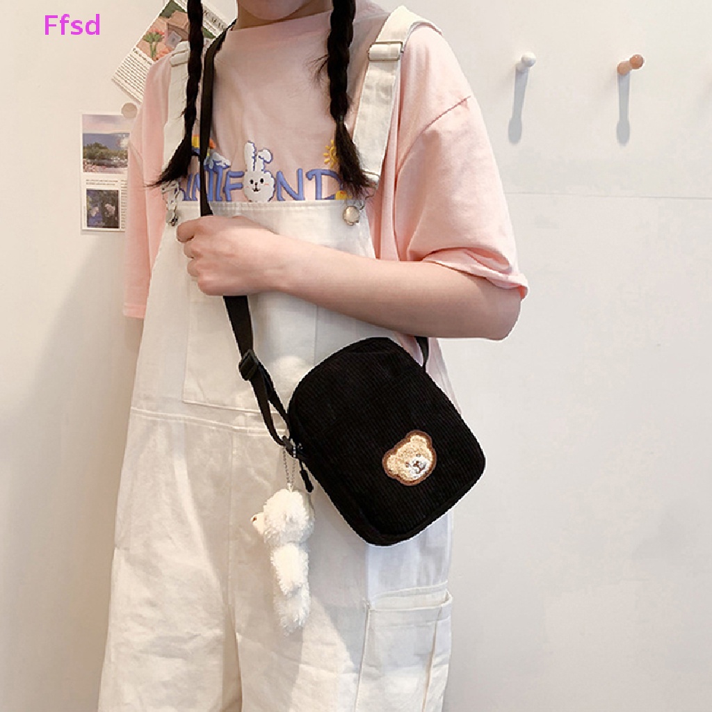 {Ffsd} Hàng Bán Chạy 1 Túi Đeo Vai / Điện Thoại Di Động Cho Học Sinh Trẻ Em Hình Gấu