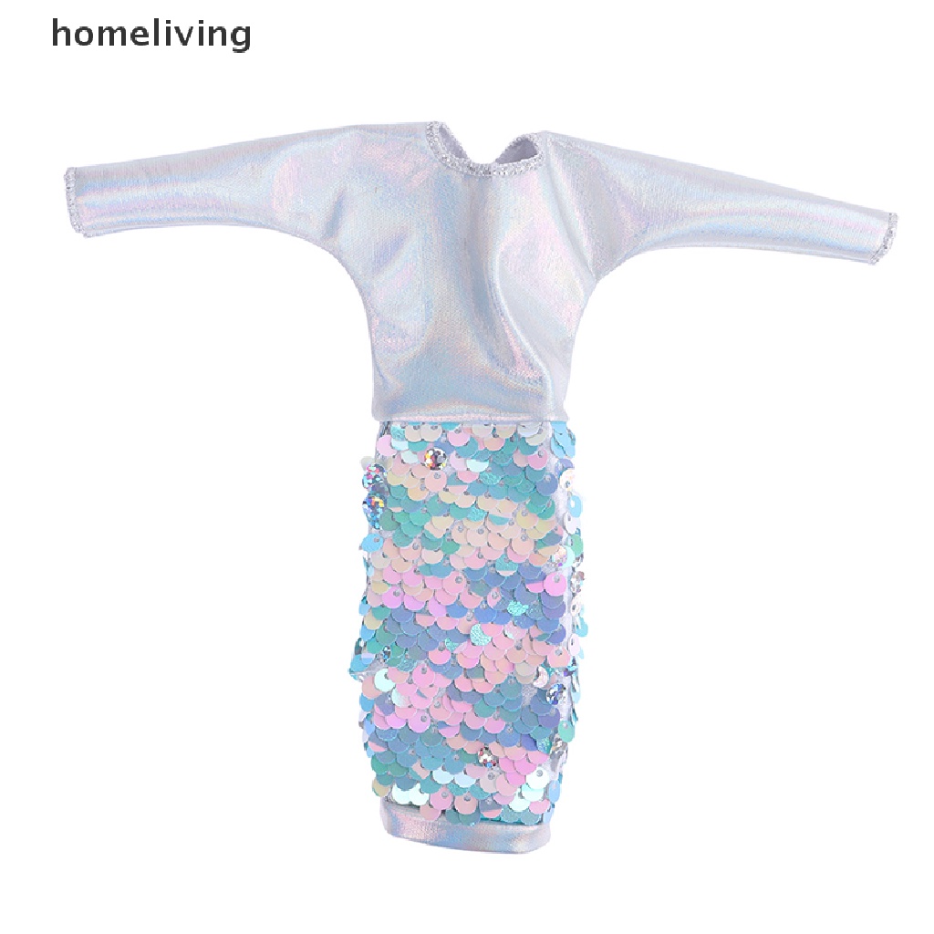 Đầm Búp Bê Dài Tay Đính Hạt Cườm Màu Sắc Gradient 30cm