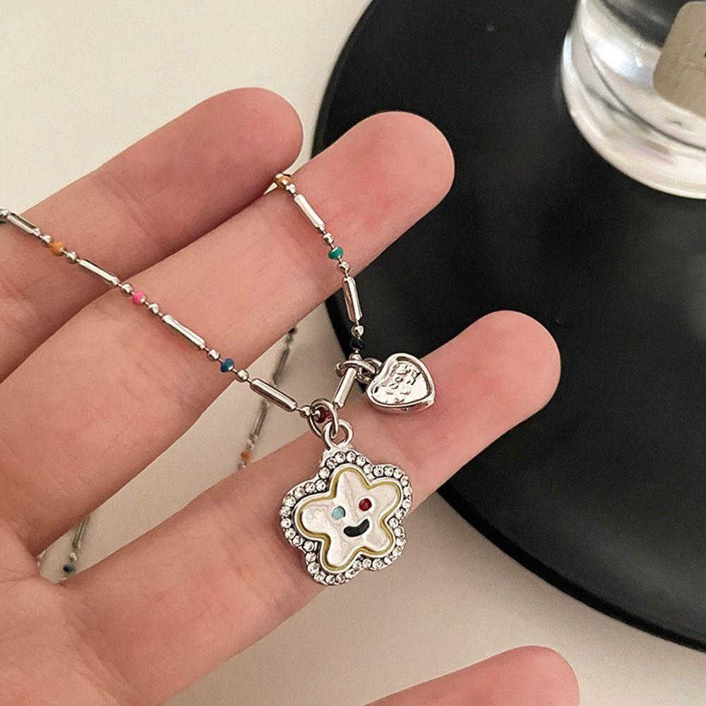 Dây Chuyền Mặt Ngôi Sao / Mặt Cười / Ngôi Sao Năm Cánh Dễ Thương Phong Cách Hàn Quốc