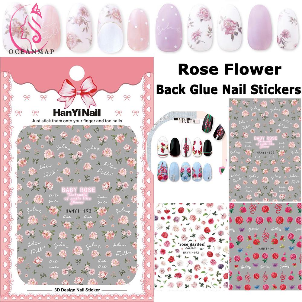 [Hàng mới về] Nhãn Dán Trang Trí Móng Tay Nghệ Thuật DIY Hình Rắn / Hoa Hồng 3D Siêu Mỏng Cho Nữ
