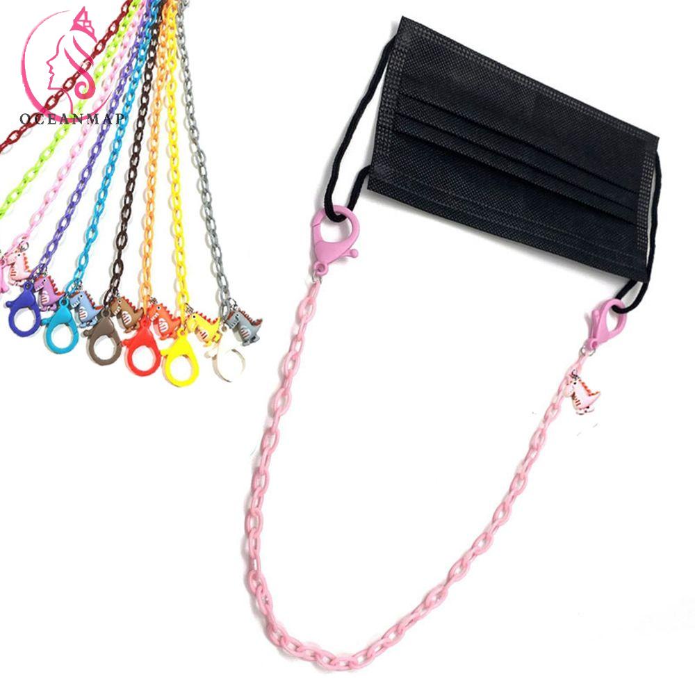 Dây đeo khẩu trang chống thất lạc hình khủng long màu kẹo dễ thương cho trẻ em