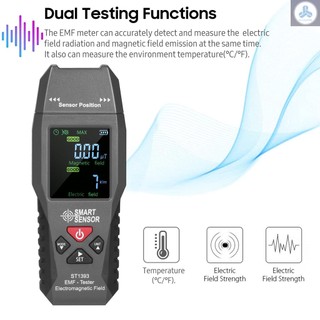 SMART SENSOR ST1393 EMF Meter Electromagnetic Field EMF Detector  Handheld Mini Digital LCD Electromagnetic Field Radiation Tester