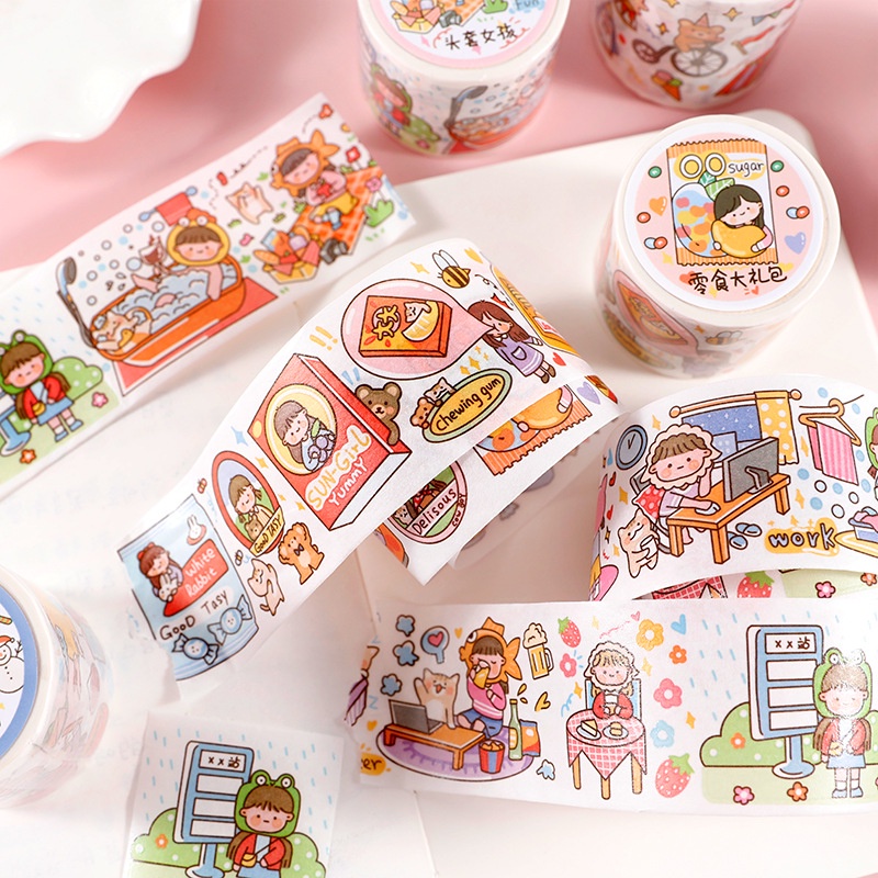 Miếng Dán Trang Trí Sổ Tay DIY Hình Nhân Vật Dễ Thương Xinh Xắn