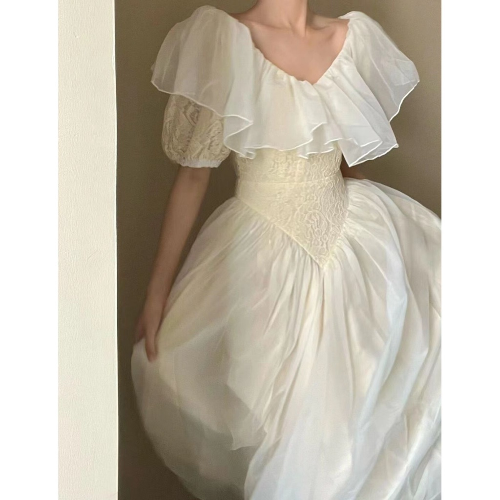 [F &amp; X] Đầm Lưng Cao Dáng Ôm Nhẹ Nhàng Phong Cách Pháp Cổ Điển Thời Trang Mùa Hè 2023 Dành Cho Nữ