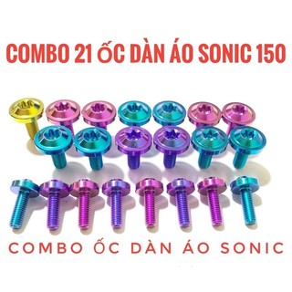 (GR5 XỊN) Combo full ốc titan dàn áo Sonic 150