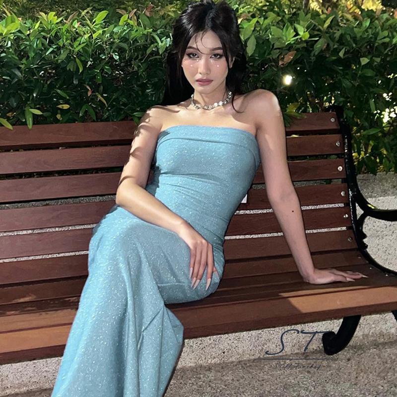 Đầm Dài Không Tay Quấn Ngực Thời Trang Xuân Hè CY03 Dành Cho Nữ