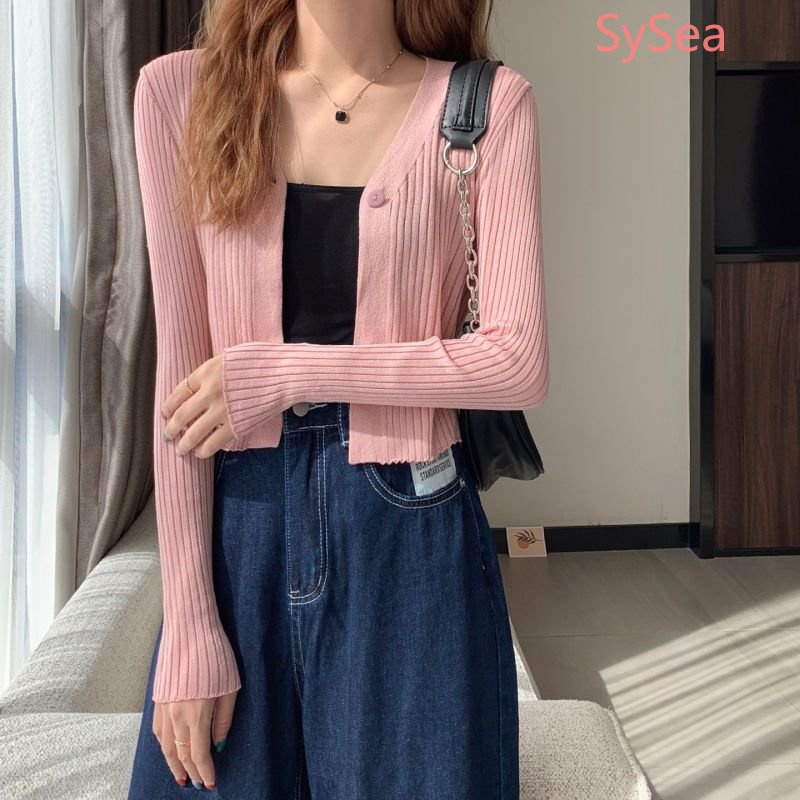 Áo Cardigan Tay Dài Cổ Chữ V Thời Trang Hàn Quốc Cho Nữ