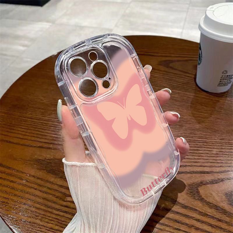 ✅Ốp Điện Thoại Mềm Trong Suốt Chống Sốc In Hình Bướm Hồng Cho Iphone xs xr 1112 148P13 promax 7