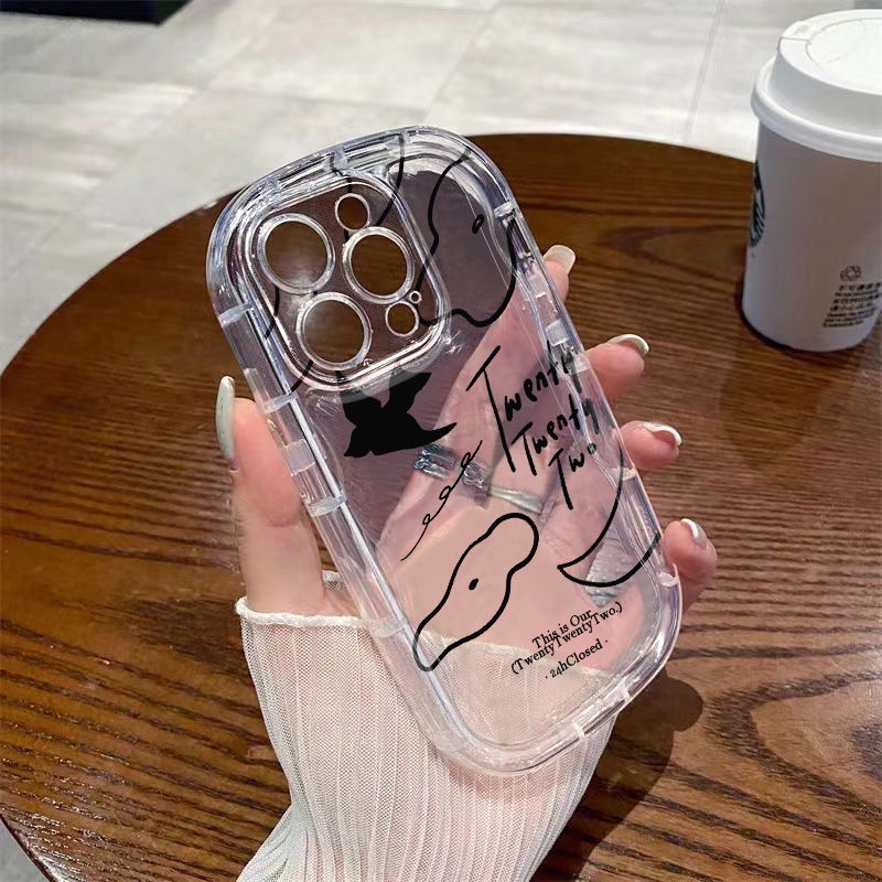 ✅Ốp Điện Thoại Mềm Trong Suốt Chống Sốc In Hình Chim Dễ Thương Cho iPhone14promax ESKU xs13128p 7 / / / 11 Xr