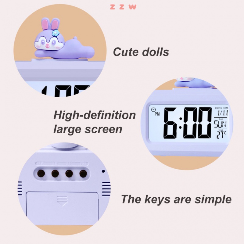 Đồng Hồ Báo Thức Kỹ Thuật Số Đèn LED Đa Năng Hình Chú Heo Dễ Thương Trang Trí Phòng Ngủ