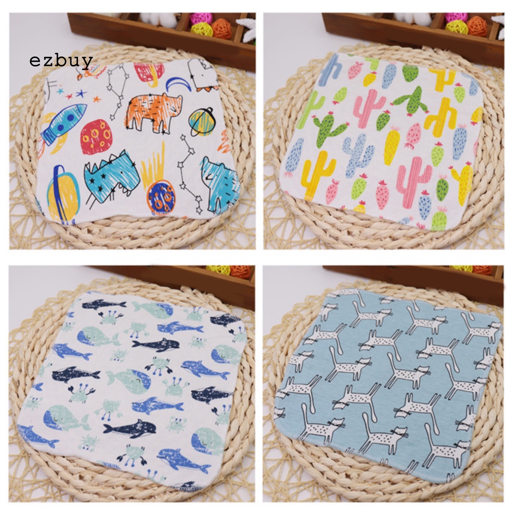 Bộ 6 Khăn Tay Cotton Thấm Hút Tốt Nhanh Khô Hình Vuông Tiện Dụng Cho Salon / Em Bé