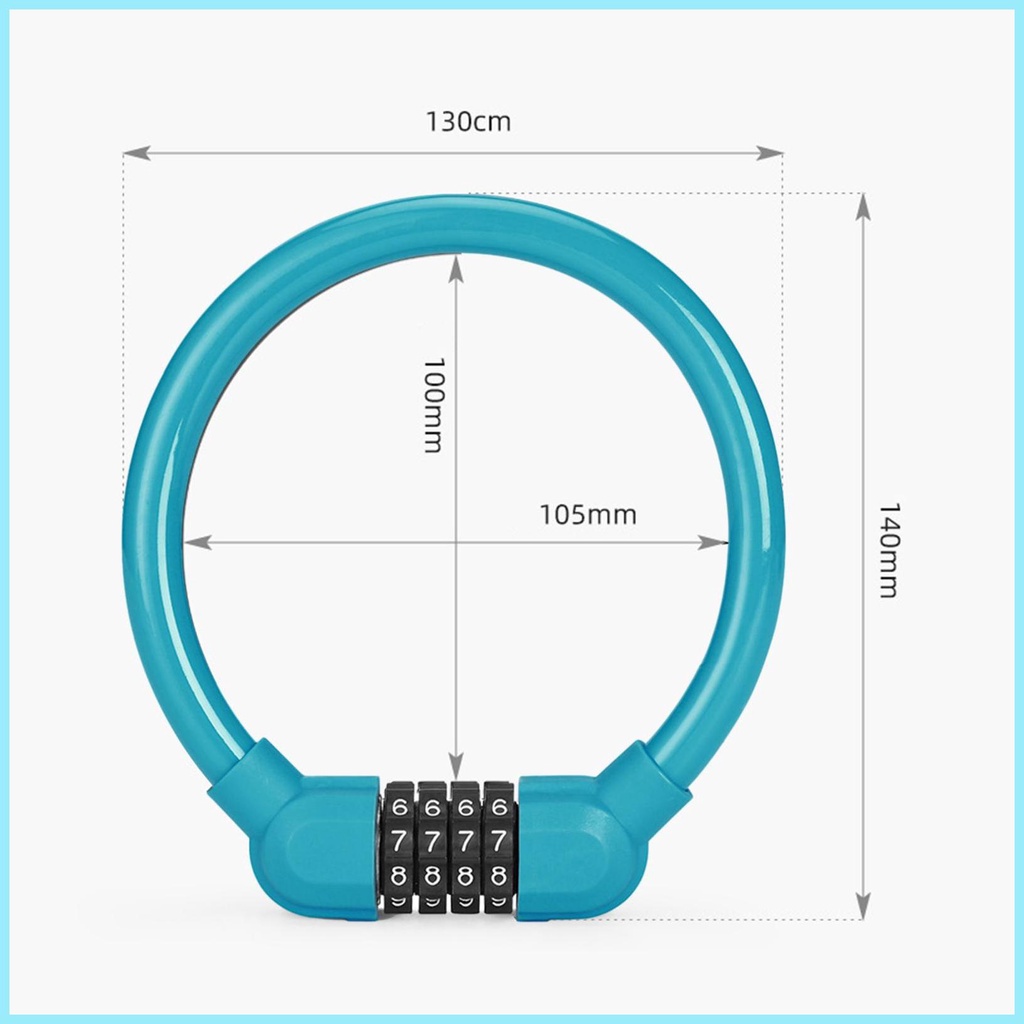 Ổ Khóa Xe Đạp Có Mật Khẩu 4 Chữ Số Kèm Dây Cáp Chuyên Dụng Chất Lượng Cao