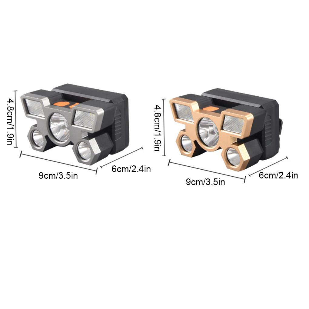 Bộ 3 Đèn Pin Led Gắn Đầu Câu Cá Chống Nước Có Thể Sạc Lại Bằng Cổng USB
