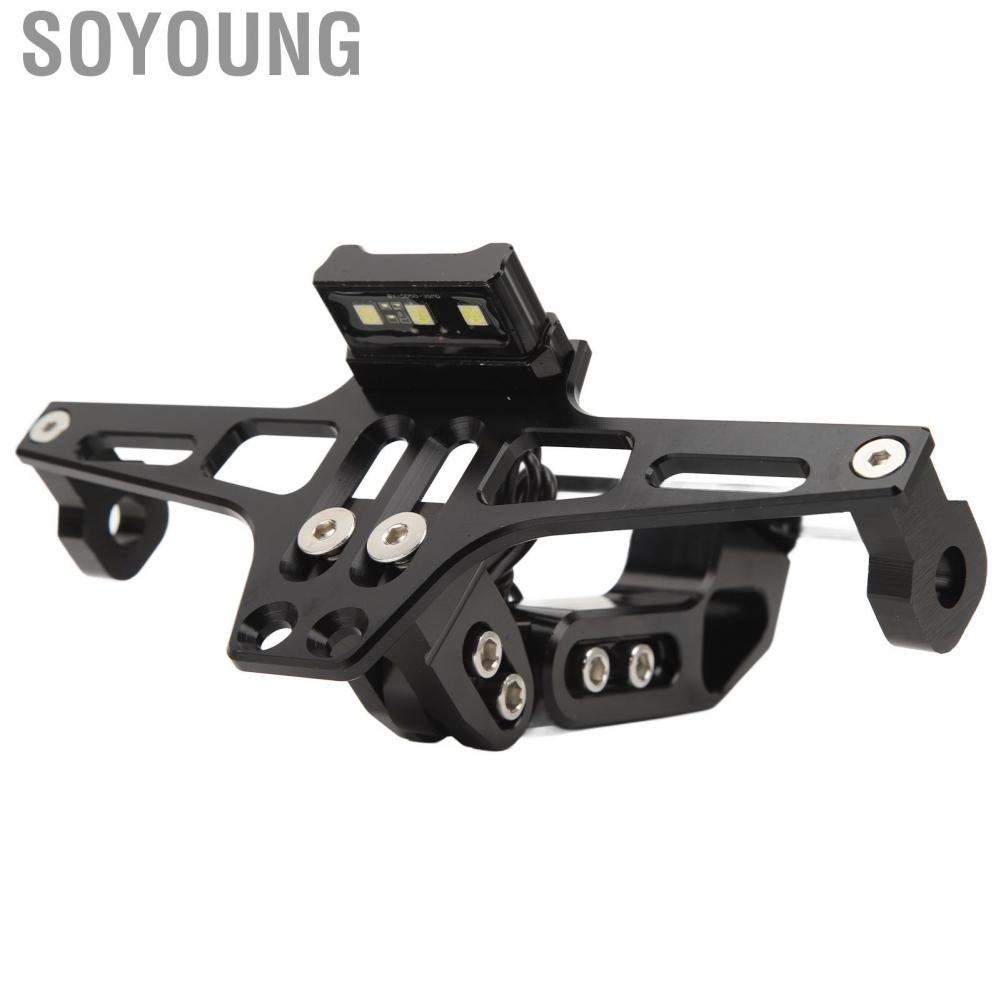 Soyoung Motorcycle License Plate Bracket  Frame Fender Eliminator Precise Scratch Protection with Light for 4in Base Road Legal Motorbike