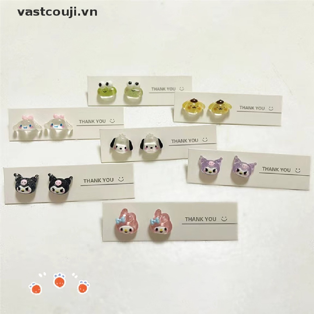 Vastji Sanrio Bông Tai Mini Bằng Nhựa Mềm Phong Cách Harajuku Đáng Yêu Cho Nữ