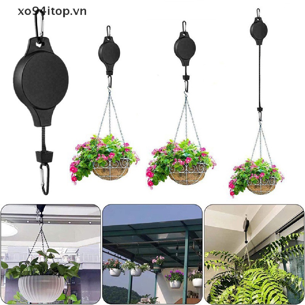 XOITOP Plant Pulley Hook Retractable Plant Hook Pulley Adjustable Plant Hanging Pulley VN