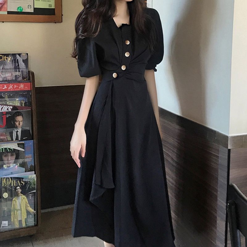 Váy Mỏng Che Bụng Phong Cách Hepburn Mùa Hè Mới 2023 Cho Nữ Giới Tuổi Teen Ir
