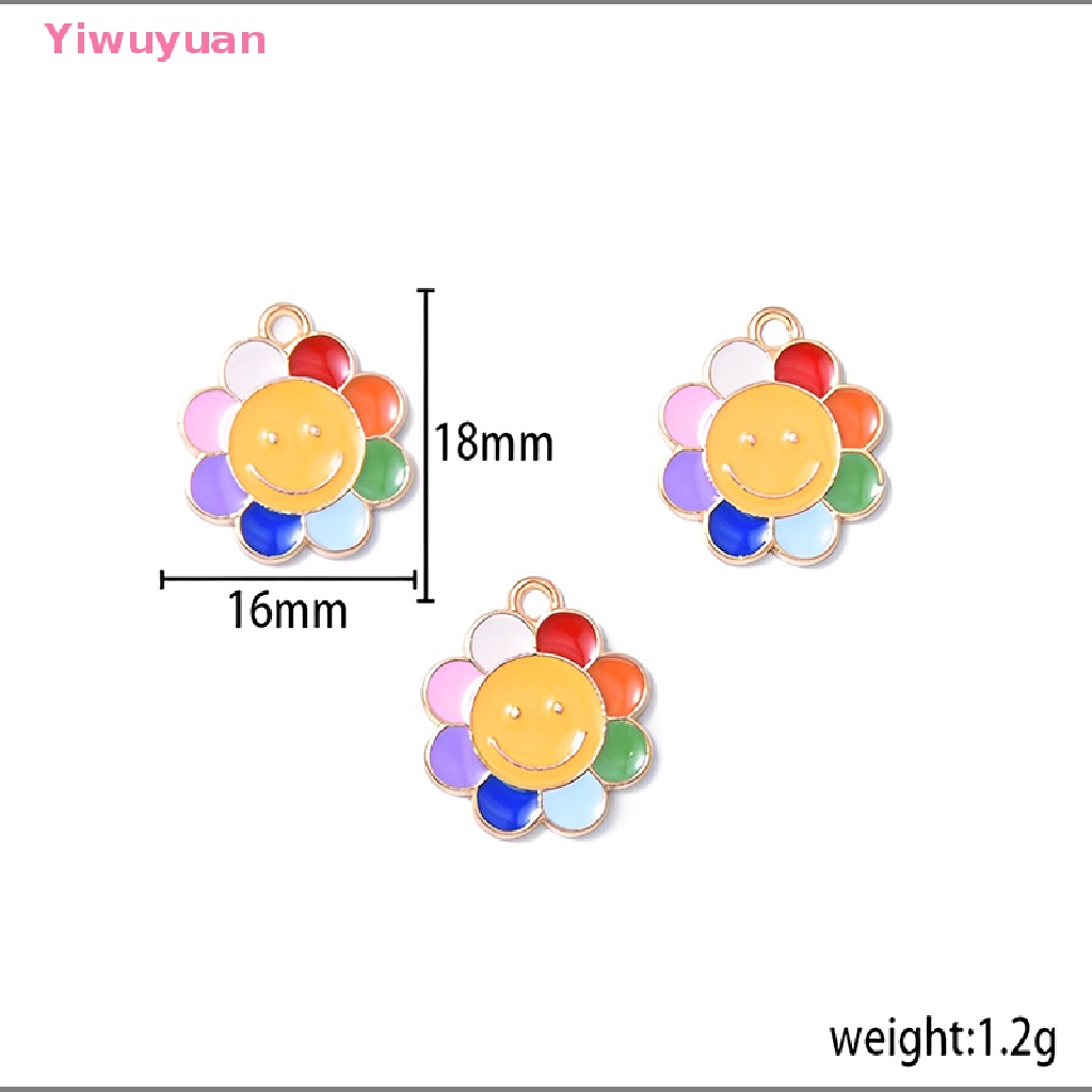 Bộ 10 Bông Hoa Mặt Trời Tráng Men Phụ Kiện Làm Trang Sức Diy Mới