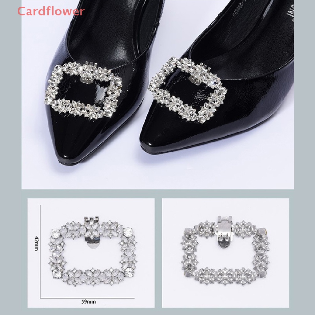 1 Cặp Kẹp Đính Đá Lấp Lánh Trang Trí Giày Cao Gót Cho Cô Dâu Mới