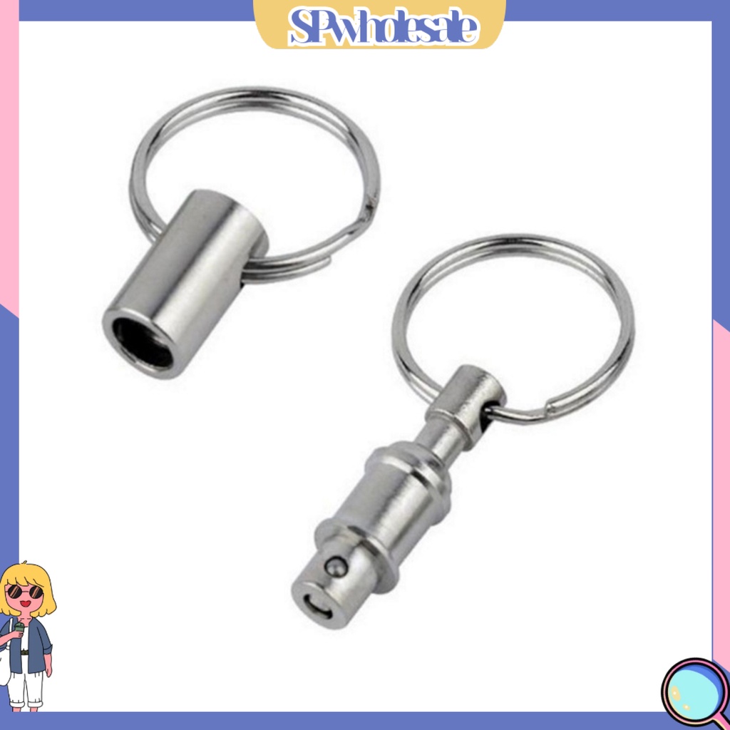 <SPwholesale> 2 Móc Khóa Có Thể Tháo Rời Bề Mặt Mịn Màng Chống Biến Dạng Bằng Thép Không Gỉ