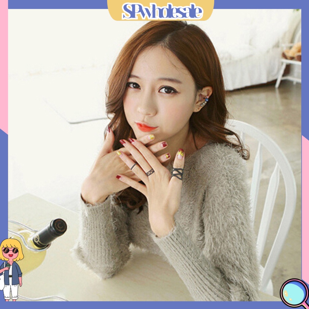 <SPwholesale> Nhẫn Đeo Khớp Ngón Tay Màu Đen Phong Cách Vintage