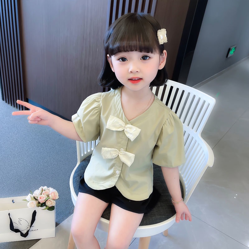 Set Đồ Mùa Hè 2 Món Gồm Áo Tay Cộc + Quần Ngắn Hợp Thời Trang Cho Bé Gái Từ 2 Đến 3-4 - 5-6 - 7-8 Tuổi